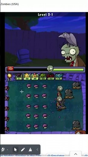 Level 2-1 in PvZ USA Nintendo DS on retrogames #pvz #pvzgameplay #plantsvszombies #shorts