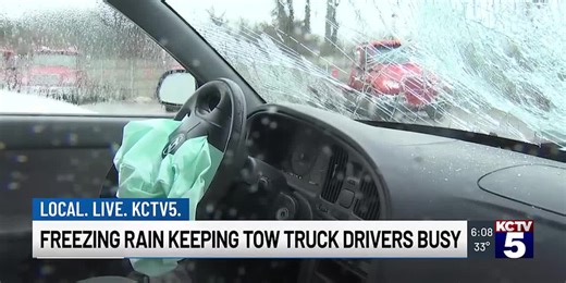 Icy conditions cause multiple semi trucks to wreck in the KC metro