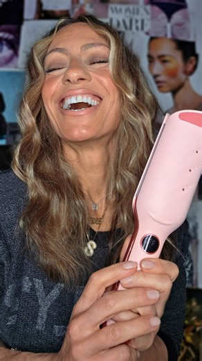 Stung by Samantha on Instagram: "Straight, fine menopausal hair… but make it thick, full, and wavy !!! This Wavy Talk waver + crimper gives me instant texture and volume in under 5 minutes—no teasing, no fuss, no damage drama just Voluminous Waves🙌 💬 Comment “WAVES” and I’ll send you the link! If your hair goes flat the second you walk out the door, this is the tool. #finehair #over50influencer #thinhair #over50style #over50blogger #HairVolume #wavyhairstyle #wavytalk"
