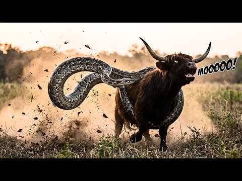 How Did Primitive Humans Save a Wild Cow from a Giant Rock Python!