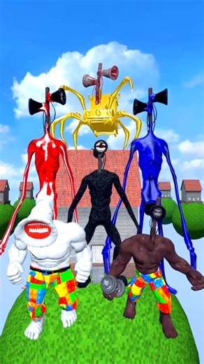 Sky houses SIREN HEAD Trevor Henderson EYE TOWER Thomas Train in Garry's mod #shorts #sirenhead