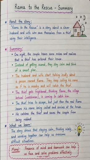 Rama to the Rescue|summary|class 6 #shortsfeed#english #education #poorvibook #summary #ncert #cbse