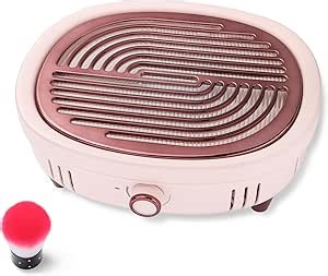 Nail Dust Collector with 2 Reusable Filters Quiet Nail Duster Collector Vacuum Cleaner with Adjustable Suction for Acrylic Nail Powerful Electric Extractor for Salon Home Magnetic Grid (Pink)