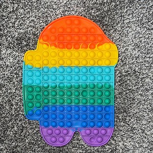 Among us character- Rainbow Pop It Fidget Toy