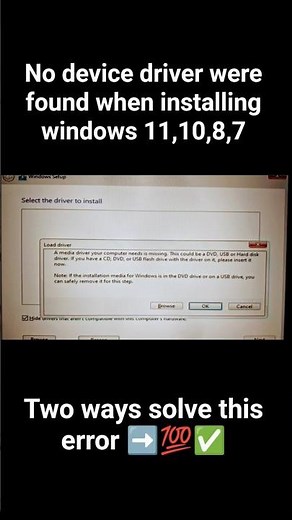 No device driver were found when installing windows11,10,8,7💯✅ Fixed ویندوز نصبدشد#shorts #windows