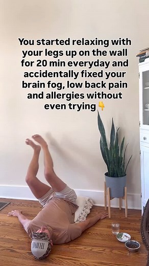 24K views · 12K reactions | The Legs Up the Wall yoga pose can help support the lymphatic system by draining lymph fluid from the legs and feet into the lymph nodes for cleansing. This pose can help with lymphatic drainage and fluid buildup, which can help with the enter lymphatic system! FOLLOW to be well! #viral Disclaimer: this is not medical advice. This is for education and entertainment and what personally works for ME! | Moore Wellness | Facebook