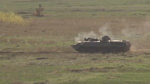 Extra Wild Shot Military Tank firing, concept of war and conflict.