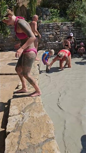 Mud Bath Pool In The Aegean Sea Coast - Funny Scenes 🤗