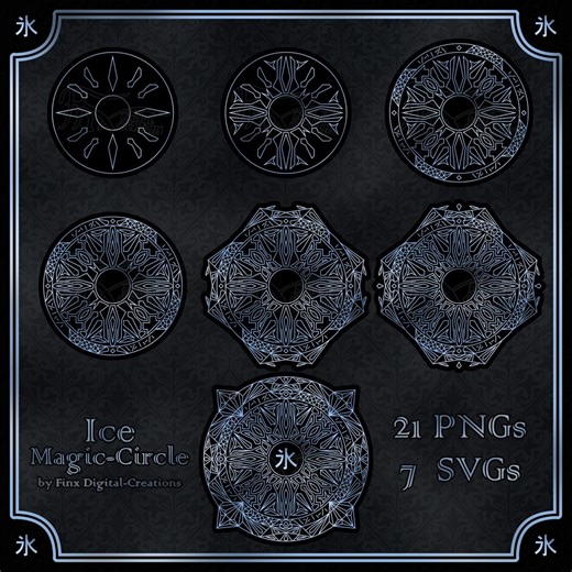 Ice Elemental Magic-circle | 7 Svgs | 7*3 Pngs - Etsy UK