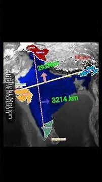 India’s length and width through the map animation #geography #indiangeography #mapanimation