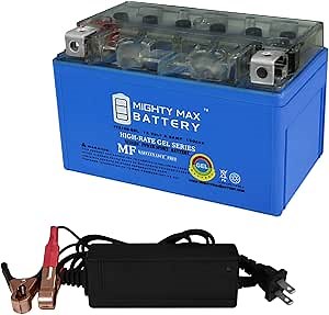 Mighty Max Battery YTZ10S GEL Replacement Battery for Adventure Power UTZ10S + 12V 2Amp Charger