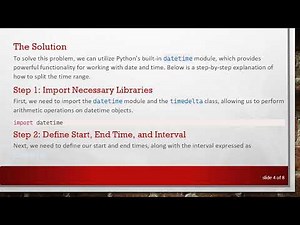 Splitting Time Ranges into Periods with a 30-Minute Interval in Python