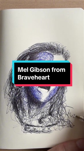 Mel Gibson from Braveheart Drawing Tutorial on Patreon
