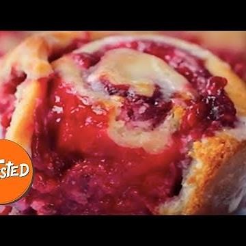 Homemade Glazed Raspberry Cheesecake Swirl Buns | Best Cheesecake Recipes | Twisted