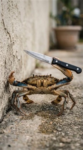 Crab Holds a Knife 😳 The Weirdest Animal Moment Ever!