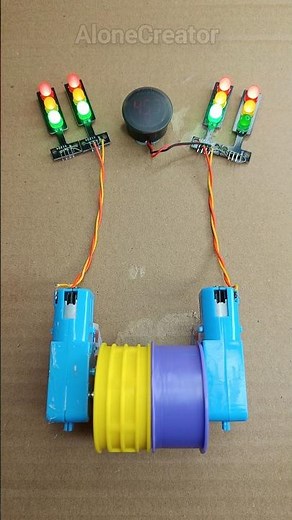 Powering Four Traffic Light & Voltmeter with Two Metal Gear Motor • #shorts #dcmotor