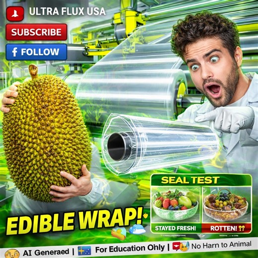 why the usa is ditching foil for this "sticky" jackfruit skin wrap 🍈🤫🌯 inside the world’s first jackfruit recycling plant: making organic plastic wrap 🏭✨ ​ better than foil! watch 50 tons of jackfruit shells become clear food wrap! 🚀🌱 ​ ​welcome to ultra flux usa ⚙️ see how fascinating products are made, from massive factories to high-tech production lines 🌍 ​is this the end of silver foil and plastic cling wrap? 🌯❌ today, ryan007 is taking you inside a revolutionary zero-waste factory i