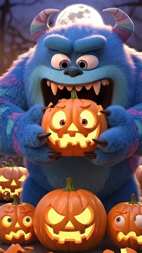 👹 When the Monster Gets Hungry for Pumpkins… 🍂😱🎃#shorts
