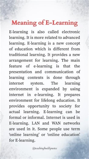 Meaning of E-Learning in 60 Seconds | B.Ed Paper 3 #bednotes