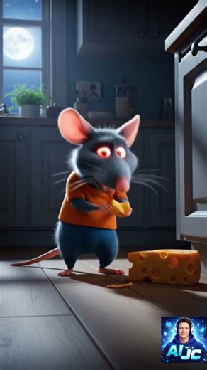 Cute Rat Eating Cheese! 🐭🧀 #aicartoon #rat #trendingshorts #ai #ytshorts #animatedshorts #aishorts