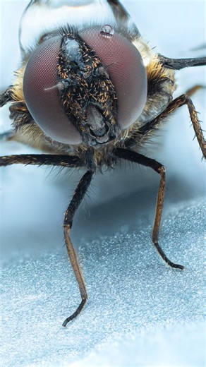 Dara Ojo on Instagram: "Here is a tiger bee fly with compounds eyes looking like speakers! Love taking pictures of all insects I find. #beefly #macrophotography"