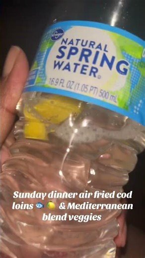 Sunday dinner air fried cod loins,Mediterranean blend veggies