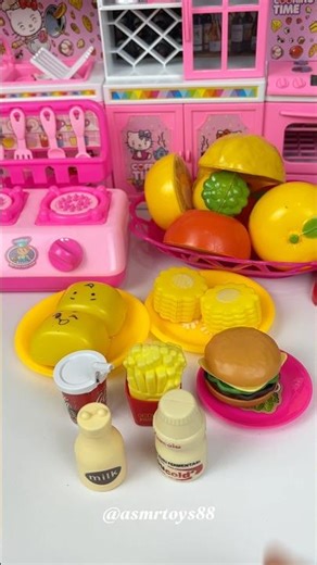satisfying mini kitchen set collection asmr🍔🍎