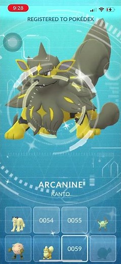 Pokemon GO - Shiny Hisuian Growlithe evolves into shiny Hisuian Arcanine