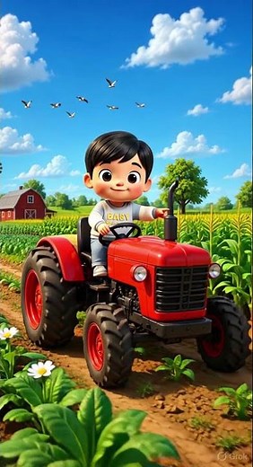 Baby Samy Drives a Tractor 🚜🌾 | Farm Vehicle Fun for Kids