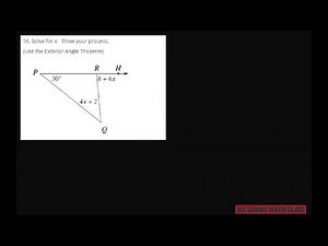 Solve for x. Exterior Angle Theorem
