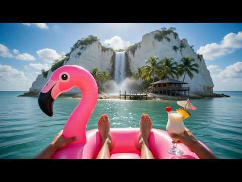 🌴🌊Sounds Waterfall & waves Calm for relaxing | Sonidos de cascada y olas Tranquilas para relajarse.