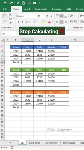 91K views · 466 reactions | Stop wasting time in Excel! Instead use excel shortcuts, Sum trick in Excel! Excel, Excel tips, Excel tricks, Excel tutorials, Excel functions, Excel formula #exceltricks #exceltips #excelhacks #ExcelForBeginners #msexceltricks #msexcelformulas #sheets #excel #excelshortcuts | Vision Computers | Facebook