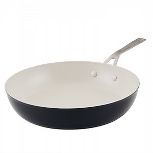 KitchenAid Ceramic Forged 12 Inch Nonstick Frying Pan, Dishwasher Safe and Oven Safe to 500°F, Onyx Black