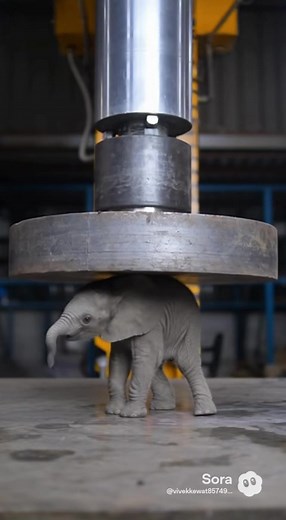 3.2K views · 18 reactions | Elephant baby vs hydraulic pressure machine #hydraulicvsdog #trending2025 #satisfyingvideo #hydraulicpress #viralvideo #ExtremeExperiment #CrushingTest | Fix & Build | Facebook