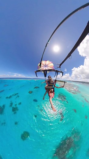 マニャガハ島でパラセーリング〜🪂🤍#カップル旅行 #海 #海外旅行 #gopromax #gopro #サイパン