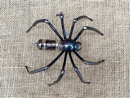 Recycled Metal Spider Sculpture: Handmade Steampunk Insect Art - Etsy