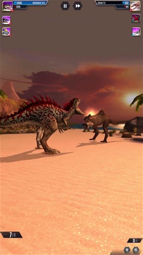 The Hybrid King Indominis Rex Vs Brunette - Fight || Jurassic World The Game