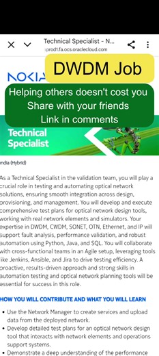 DWDM Job India #dwdm #job #india