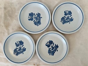 4 Small Vintage Yorktowne Plates | Pfaltzgraff Stoneware | Dessert Plate | Bread & Butter Plate | Blue Floral Dishes | Farmhouse Cottage - Etsy