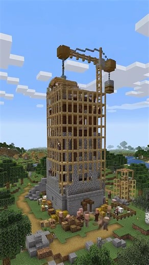 Building a Pillager Outpost: Minecraft Construction Timelapse 🏹 #shorts