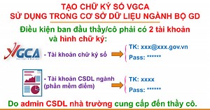 Hướng dẫn cài app VGCA(chữ ký số) trên điện thoại, máy tính và sử dụng CKS trong cơ sở dữ liệu ngành