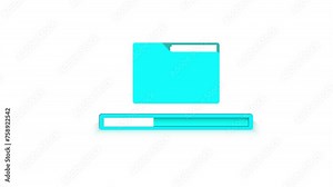 animation of computer folders icon by copying and pasting files, on a transparent background with alpha channel at zero