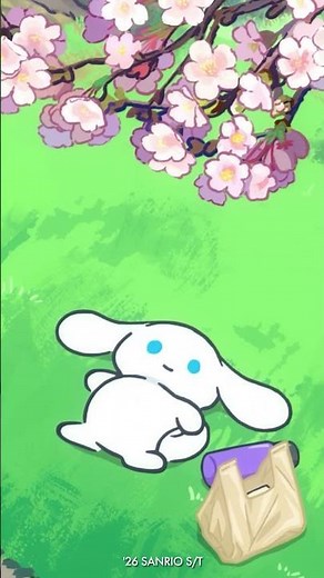Cinnamoroll sees the blooming cherry blossoms 🌸 #cinnamoroll #sanrio