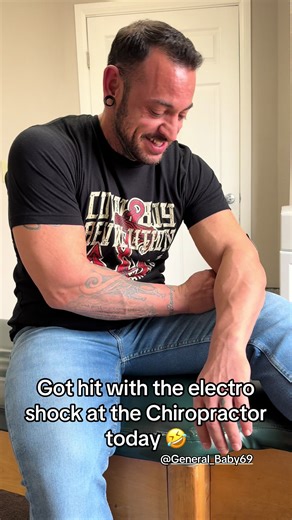 Laughing so hard you cry. Yup that happened today 🤣 Electro shock at the chiropractor and the wifey damn near fell out. Laughing so hard she was crying. I told her it’s good for, keep on laughing. Laugh a little and love a lot. Keeps it healthy and fun! @General_Baby69 love ya ma❤️ #2026 #gym #laugh #love #wife