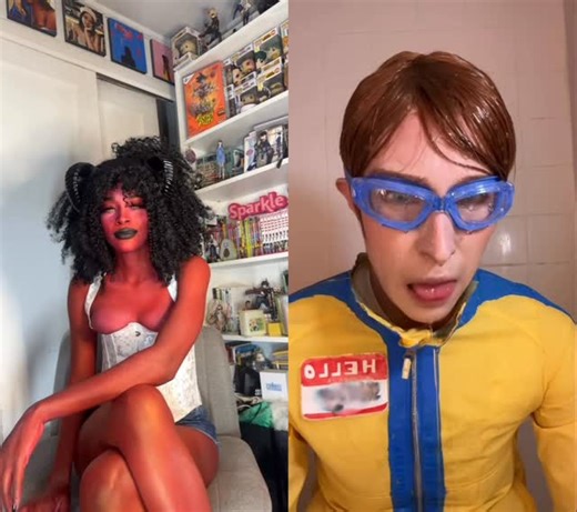 Sparkle • Cosplayer ✨🏳️‍🌈 on Instagram: "Malevola the baddie that you are 🙂‍↕️. Took me 3.5 hours to paint myself but it was worth it . Face paint @mehronmakeup Paradise Palette Body paint @mehronmakeup Liquid Makeup in red Under Eye set with @onesize Turn Up The Base in Stage White Eyeshadow @blendbunnycosmetics Blends Palette #dispatch #malevola #waterboy"