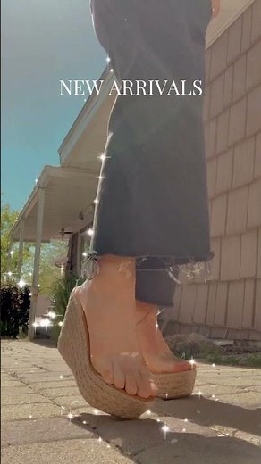 Clear Strap Wedges Try-On