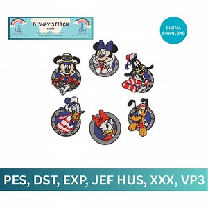 Mouse Cruise Embroidery Design: Whimsical Cartoon (PES File, Instant Download, 2 Sizes) - Etsy