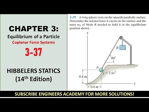 3-37 | Chapter 3: Equilibrium of a Particle | Hibbeler Statics 14th ed | Engineers Academy
