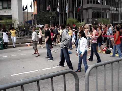 Oprah Black Eyed Peas Close Up Choreography on Michigan Ave.