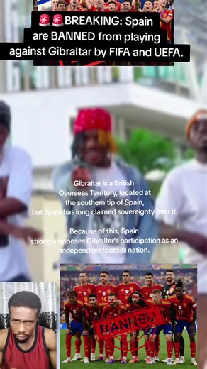The ban preventing Spain 🇪🇸 from playing Gibraltar 🇬🇮 — imposed by FIFA and UEFA — is political and diplomatic, not sporting. Here’s why 👇 ⚖️ 1. Territorial Dispute Spain does not recognize Gibraltar as a sovereign nation. Gibraltar is a British Overseas Territory, located at the southern tip of Spain, but Spain has long claimed sovereignty over it. Because of this, Spain strongly opposes Gibraltar’s participation as an independent football nation. 🏛️ 2. Political Sensitivity UEFA admitted
